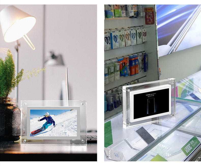 Wholesale 4 Inch Art NFT Video Unlimited Objects Transparent Acrylic Digital Photo Frame Display