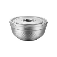 Bol frais de stockage de nourriture en acier inoxydable de haute qualité avec couvercle hermétique accessoire de cuisine en métal préférentiel