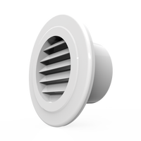MIA 120mm diamètre mural ABS plastique intérieur Oblique persienne sortie d'air forme ronde Grilles d'air couvercle d'évent