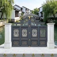 Puerta Corredera Automática de Aluminio para Jardín de Villa, Entrada de Vehículos, Motor Eléctrico, Control Remoto, Seguridad, Alta Resistencia para Obras de Construcción