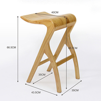 Tabouret de bar confortable au design minimaliste moderne, chaise haute en bois massif pour la maison ou les bars et restaurants