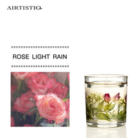 RTS Weihnachts duft kerze Transparente klare Gel-Soja-Wachs kerzen mit getrockneter Blumen dekoration Kerzen hand geschenkset