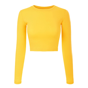 Meilleure vente Premium femmes à la mode imprimé couleur unie Crop hauts t-shirt personnalisé décontracté Crop hauts t-shirt pour les femmes - Product Image 5