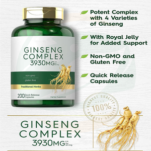 Kapsul Kompleks Ginseng OEM Label Pribadi Suplemen Kesehatan Dewasa Ekstrak Herbal Pendukung Imunitas Energi Vegan - Product Image 2