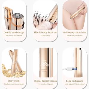 Dispositivo de afeitado de partes privadas seguras para mujeres, afeitadora de cuerpo entero de doble cabeza, maquinilla de afeitar recargable - Product Image 6
