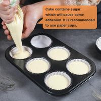 Moule à muffins professionnel à 6 cavités, plaque de cuisson antiadhésive pour cupcakes et muffins uniformément cuits, résistant au four et à la chaîne
