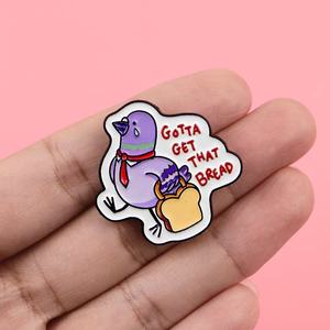 Broche <span class=keywords><strong>Pigeon</strong></span> avec citation amusante, Badge <span class=keywords><strong>en</strong></span> métal de dessin animé mignon, Épingle de revers tendance, Accessoires vestimentaires - Product Image 1