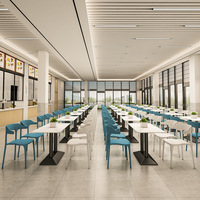 Table de restaurant moderne pour cantine scolaire Ensemble de chaises pour marmites épicées Nouilles chaudes restauration rapide Thé au lait Snacks Panneau Table en ardoise