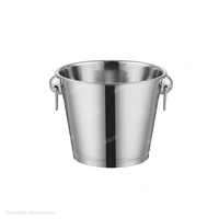 Seau à glace isotherme en acier inoxydable au design traditionnel, anti-fuite, capacité supérieure à 6L, durable, pliable, portable, pour boissons de fête