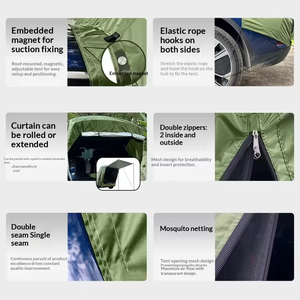 <span class=keywords><strong>Toldo</strong></span> Lateral para Auto de Doble Capa para las Cuatro Estaciones, Tela Tafetán, Protección Solar y Contra la Lluvia, Extensión de Techo - Product Image 3