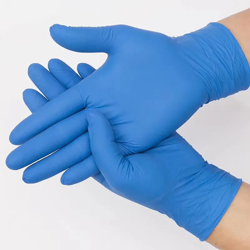 Einweg-funktionierende blaue puder freie Nitril handschuhe