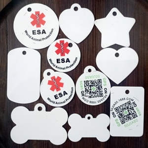 Hai Mặt Nhôm Trắng 1Mm Dày Thăng Hoa Tấm Con Chó Trống Keychain Với Khắc Và Sơn Tùy Chỉnh DIY Keychain - Product Image 1