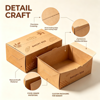 Boîte à donuts en papier kraft personnalisée, pliable, pour l'emballage de pâtisseries et de donuts