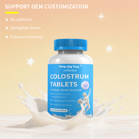Comprimés de Calcium au Colostrum Bovin Biologique OEM – Suppléments pour Adultes, Soutien Intestinal, IGG 20% 25%, Amélioration de la Densité Osseuse, 60 Comprimés