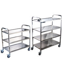Chariot utilitaire à 2 niveaux avec roues verrouillables pour le service en chambre, le service thé et le transport de nourriture