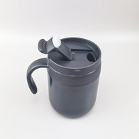 Tasse à café de bureau en céramique d'acier inoxydable 304 isolée au laser avec logo personnalisé avec couvercle de poignée pour cadeaux d'affaires prix d'usine