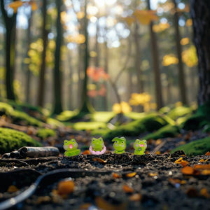 3D <span class=keywords><strong>กบ</strong></span>ขนาดเล็ก100ชิ้นเครื่องประดับสวนนางฟ้าเรซิ่นตกแต่งภูมิทัศน์ด้วยใบบัวบนหัวและใบบัวสัตว์ขนาดเล็ก - Product Image 3