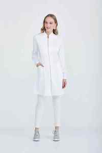 Uniforme médico antiestático para mujer, bata <span class=keywords><strong>de</strong></span> <span class=keywords><strong>laboratorio</strong></span> quirúrgica ajustada, bata <span class=keywords><strong>de</strong></span> <span class=keywords><strong>laboratorio</strong></span> con cremallera frontal para farmacia - Product Image 4