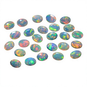 Opale d'Éthiopie naturelle, taille ovale, facettée, opale multicolore, qualité supérieure, pierre précieuse pour bijoux, directement de l'usine. - Product Image 1