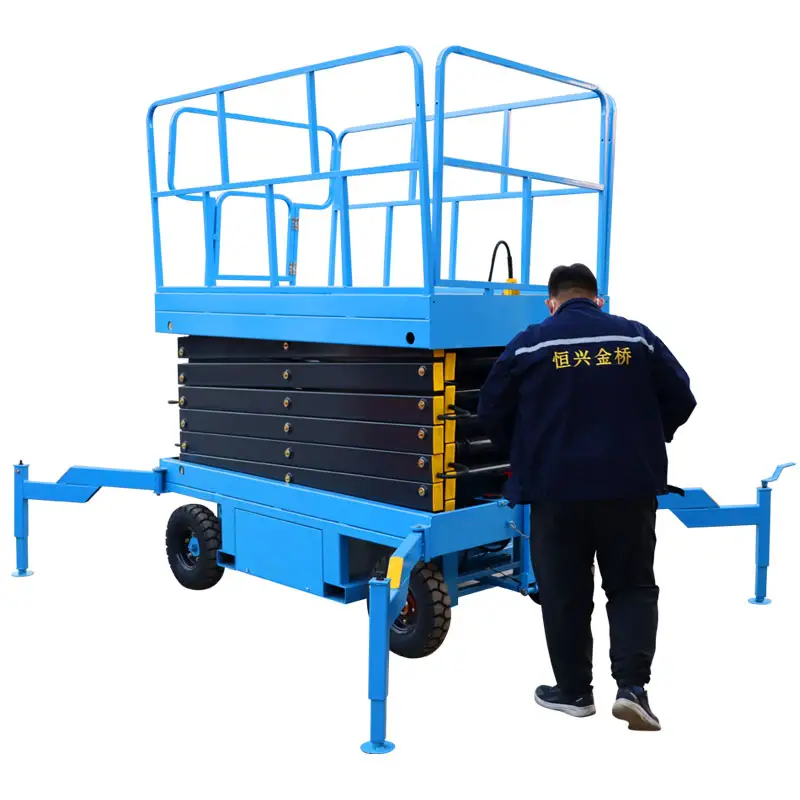 model hand push 8M 10M 12M 14M aerial work platform mobile scissor lift tables sky lifts