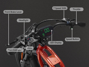Vélo électrique tout-terrain 48V à pneus larges, deux places, adapté à la neige, livraison directe depuis entrepôt américain, export transfrontalier - Product Image 6