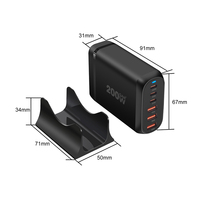 Chargeur rapide USB C 200W GaN, station de charge USB C 6 ports, bloc cube, adaptateur multiprise pour Macbook, iPad, iPhone