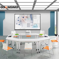 GUANGWEI Bureau trapézoïdal moderne et durable pour l'école, la classe et le bureau Matériau MDF