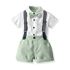 Ensemble 2 pièces décontracté pour garçons : chemise à carreaux et short en jean – Collection 2026 - Product Image 4