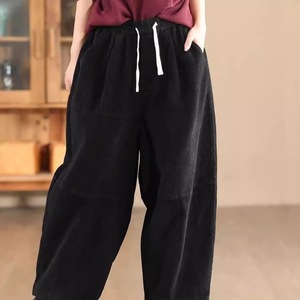 Corduroy Fleece <b>Lined</b> Casual <b>Pants</b> Women Autumn Winter Thick Warm Harem <b>Pants</b> Micro Elasticity Patchwork Style - Product Image 4