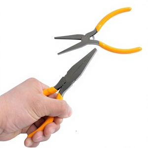 MANAN INSTRUMENTS Flat Nose Pliers Tapered Baguette Cut Orange Handle Stainless Steel Jewelry Tool for DIY <b>Crafts</b> - Product Image 2