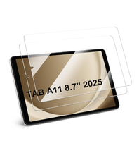 Pelindung layar Tablet Samsung, Tempered Glass bening antigores bebas gelembung untuk Samsung Galaxy Tab A11 8.7 ''2025 X130 X135 9H