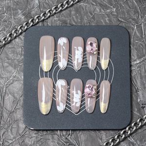 Faux ongles à presser faits main, couvrance totale, motif étoile et papillon, en acrylique de luxe, prix d'usine en gros - Product Image 3