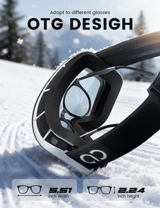 Lunettes de ski Lamicall SG01 grande taille, verres toriques, anti-buée, UV400, <span class=keywords><strong>vision</strong></span> large, <span class=keywords><strong>masque</strong></span> de neige sans monture, à porter par-dessus des lunettes - Product Image 6