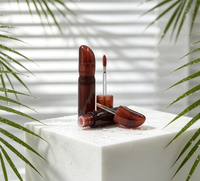 Tube de gloss à lèvres rouge en forme de balle, conteneur cosmétique vide avec logo personnalisable, marque privée, emballage OEM