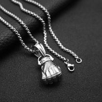Kalung Fist Vintage Personalized Anti Karat Lapis Emas 18k Bahan Stainless Steel Liontin Perhiasan Fashion Berkualitas Tinggi untuk Pria