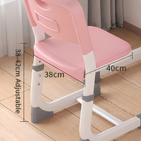Ensemble bureau et chaise réglables en hauteur pour enfants avec structure métallique incurvée et compartiment de rangement ouvert pour la maison et l'école