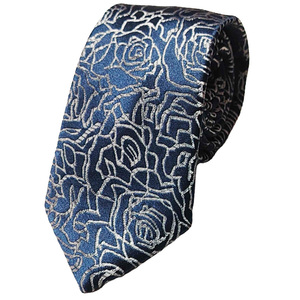 Cravates en microfibre décontractées pour hommes OEM ODM, design personnalisé, cravates en polyester jacquard tissé pour hommes, vente en gros, motif floral Lurex - Product Image 4