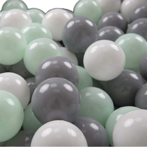 Kiddy Moon 200 balles pour piscine à balles pour enfants, en plastique non gonflable, pour usage domestique, fabriqué en Chine, blanc/gris/menthe, diverses couleurs disponibles - Product Image 1
