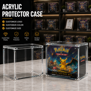 Boîte de présentation en acrylique dédiée pour Custom Pokmen Elite Trainer Box ETB avec couvercle magnétique protégé contre les UV - Product Image 1