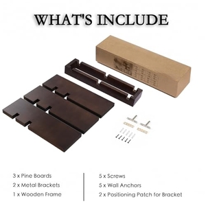 3 tầng tối Walnut màu biến gỗ nổi kệ bền bằng gỗ tường Cube kệ cho phòng khách - Product Image 6