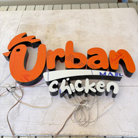 Letrero Luminoso 3D Personalizado con Letras de Canal Iluminadas, Letras de Resina Acrílica con Luz Frontal LED, Logotipo de Pared para Restaurante, Tienda de Comida Rápida, Letrero Publicitario
