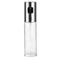 Bouteille d'huile de cuisine en acier inoxydable avec tête de pulvérisation anti-fuite, bouteille d'huile en verre à pression pour un distribution pratique d'huile et de vinaigre