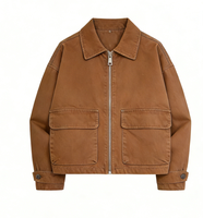 Blouson Bomber Homme Personnalisé en Toile Lavée Style Vintage, 100% Coton, Durable, Réversible, Écologique, Streetwear, Cargo Uni, Grande Taille