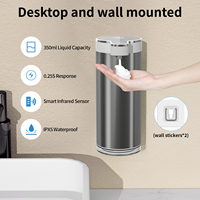 ST01 350ml Distributeur de désinfectant pour les mains à capteur infrarouge commercial Distributeur de savon automatique en acier à mousse liquide à montage mural