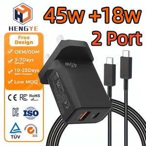 Cargador <span class=keywords><strong>de</strong></span> Pared USB-C PD <span class=keywords><strong>de</strong></span> 45W |   Adaptador <span class=keywords><strong>de</strong></span> Carga Rápida <span class=keywords><strong>de</strong></span> 2 Puertos con QC 3.0 PPS |   Enchufe compacto del Reino Unido para computadora portátil y teléfono |   Certificado por la UKCA - Product Image 1
