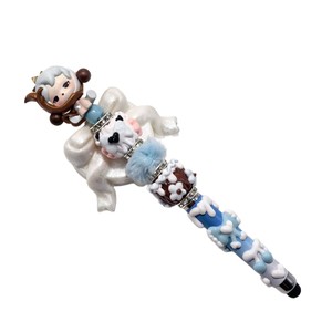 Bolígrafo de cuentas DIY de diseño original y alta estética, con cuentas pintadas a mano con efecto de aceite pesado, de plástico, con diseño de muñeca adorable, de China - Product Image 5