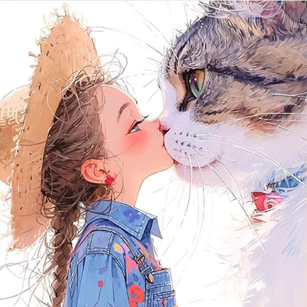 Niña y gato dd