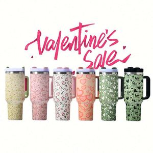 Cadeaux pour la Saint-Valentin NOUVELLES ARRIVÉES Tasse de voyage en acier inoxydable à double paroi 40oz avec poignée, gobelet vierge pour sublimation - Product Image 3