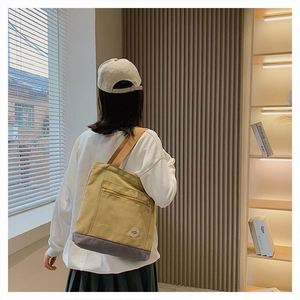 Bolsa de Mensajero de Lona Lisa, Bolsas de Mano con Bolsillos Interiores, Bolsas de Compras Reutilizables de Lona - Product Image 5