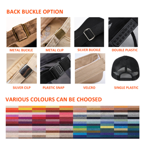 Tùy chỉnh 6 Bảng điều chỉnh Mũ bóng chày không có cấu trúc cong vành cổ điển Mũ Golf thêu logo rửa bông CHA mũ - Product Image 5